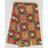 African Print Fabric/ Ankara - Red, Blue, Green, Yellow, Shimmery Gold Glitter 'Bankoe’ Kente, YARD or WHOLESALE