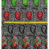 African Print Fabric/ Ankara - Red, Orange, Black, Green "Chalama", YARD or WHOLESALE