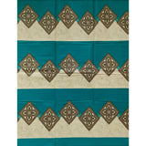 African Print Fabric/ Ankara - Cream, Brown, Teal 'Petra" Design, YARD or WHOLESALE