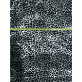 African Print, Satin Fabric- Black, Gray "Leopard", Per Yard