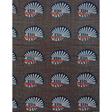African Print Fabric/Ankara - Brown, Navy 'Oyo Offering' Design, YARD or WHOLESALE