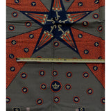 African Fabric/ Ankara - Sienna, Navy 'Ceremonial Umbrella of Dahomey’ Design, YARD or WHOLESALE