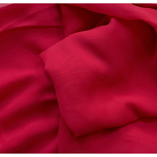 African Print, Chiffon Fabric - Dark Red, Per Yard