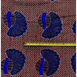 African Print Fabric/ Ankara - Blue, Brown "Chieftain", YARD or WHOLESALE