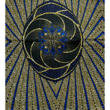 African Print Fabric/ Ankara - Brown, Blue 'Dadié', YARD or WHOLESALE