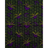 African Print Fabric/ Ankara - Purple, Yellow, Black 'With Flair,' YARD or WHOLESALE