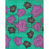 African Print Fabric/ Ankara - Turquoise, Purple, Brown "Fall Foliage", YARD or WHOLESALE