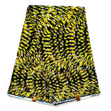 African Print Fabric/ Ankara - Yellow, Brown, Black 'Dada Illusion' Design, YARD or WHOLESALE
