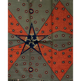 African Fabric/ Ankara - Sienna, Navy 'Ceremonial Umbrella of Dahomey’ Design, YARD or WHOLESALE