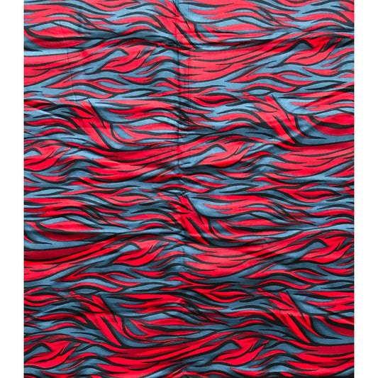 African Print Fabric/ Ankara - Red, Gray, Black 'Spirit of Life', YARD or WHOLESALE