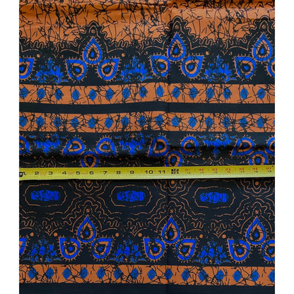 African Print Fabric/ Ankara - Brown, Blue, Black 'Amba', YARD or WHOLESALE