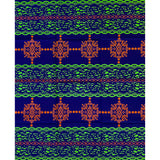 African Print Fabric/ Ankara - Royal Blue, Green, Orange 'Orija Bold Abuo' Design