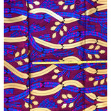 African Print Fabric/ Ankara - Magenta, Blue, Shimmering Gold 'Dinah' Design, YARD or WHOLESALE
