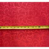 African Damask/ Metallic Jacquard/ Headtie, Gele Fabric - Red ‘Link Up’, ~2 yards