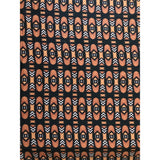 African Print, Stretch Cotton Satin Fabric- Brown, Black "Bogolan Mid" Per Yard