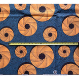 African Print Fabric/ Ankara - Peach, Blue, Brown 'Boneke Rounds,’ YARD or WHOLESALE