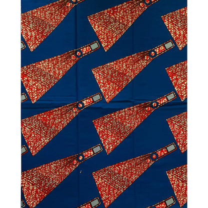 African Print Fabric/ Ankara - Brown, Blue ‘Adelaide' Design, YARD or WHOLESALE