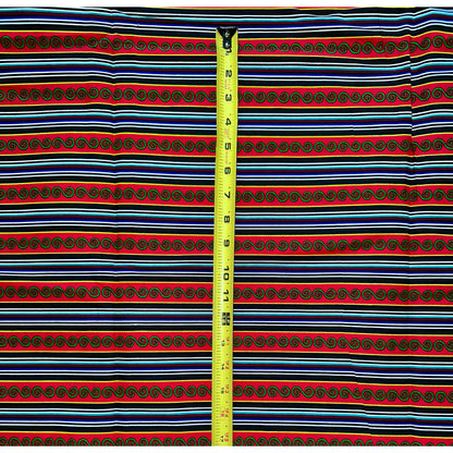 African Print Fabric/ Ankara - Red, Blue, Black 'Imran' Design, YARD or WHOLESALE