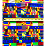 African Print Fabric/ Ankara - Blue, Multicolored 'New Year' Kente, YARD or WHOLESALE