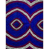 African Print Fabric/ Ankara - Blue, Purple, Cream, Black 'Biriwa Rebel' Design, YARD or WHOLESALE