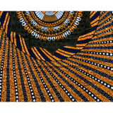 African Print Fabric/Ankara - Orange, Navy, White 'Kebede Embrace', YARD or WHOLESALE