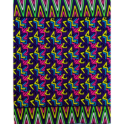 African Print Fabric/Ankara - Black, Purple, Green, Pink, Blue 'It Girl' Design, YARD or WHOLESALE