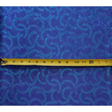 African Damask/ Metallic Jacquard/ Headtie, Gele Fabric - Blue ‘Link Up’, ~2 yards