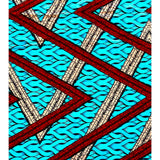 African Print Fabric/ Ankara - Blue, Brown, Beige 'Wata Titan' Design, YARD or WHOLESALE