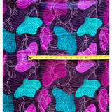 African Print Fabric/ Ankara - Shades of Purple, Teal 'Alphonsine,' YARD or WHOLESALE
