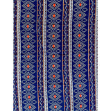 African Print Fabric/ Ankara - Blue, Orange, White 'Oyelana Markings', YARD or WHOLESALE