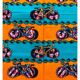 African Print Fabric/ Ankara - Teal, Orange 'No Gas Required', YARD or WHOLESALE
