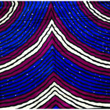 African Print Fabric/ Ankara - Blue, Purple, Cream, Black 'Biriwa Rebel' Design, YARD or WHOLESALE