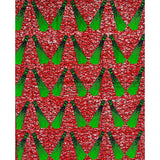 African Print Fabric/ Ankara - Red, Green, Navy 'Sweep the Board' Design, YARD or WHOLESALE