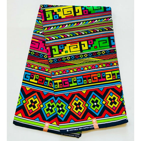 African Print Fabric/ Ankara - Multicolored 'Love Language' Design, YARD or WHOLESALE