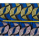 African Print Fabric/ Ankara - Blue, Purple, Brown "Lolo Dazzle", YARD or WHOLESALE