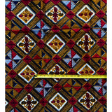 African Print Fabric/ Ankara - Red, Marigold 'Crackled Kingdom of Benin' Design, YARD or WHOLESALE