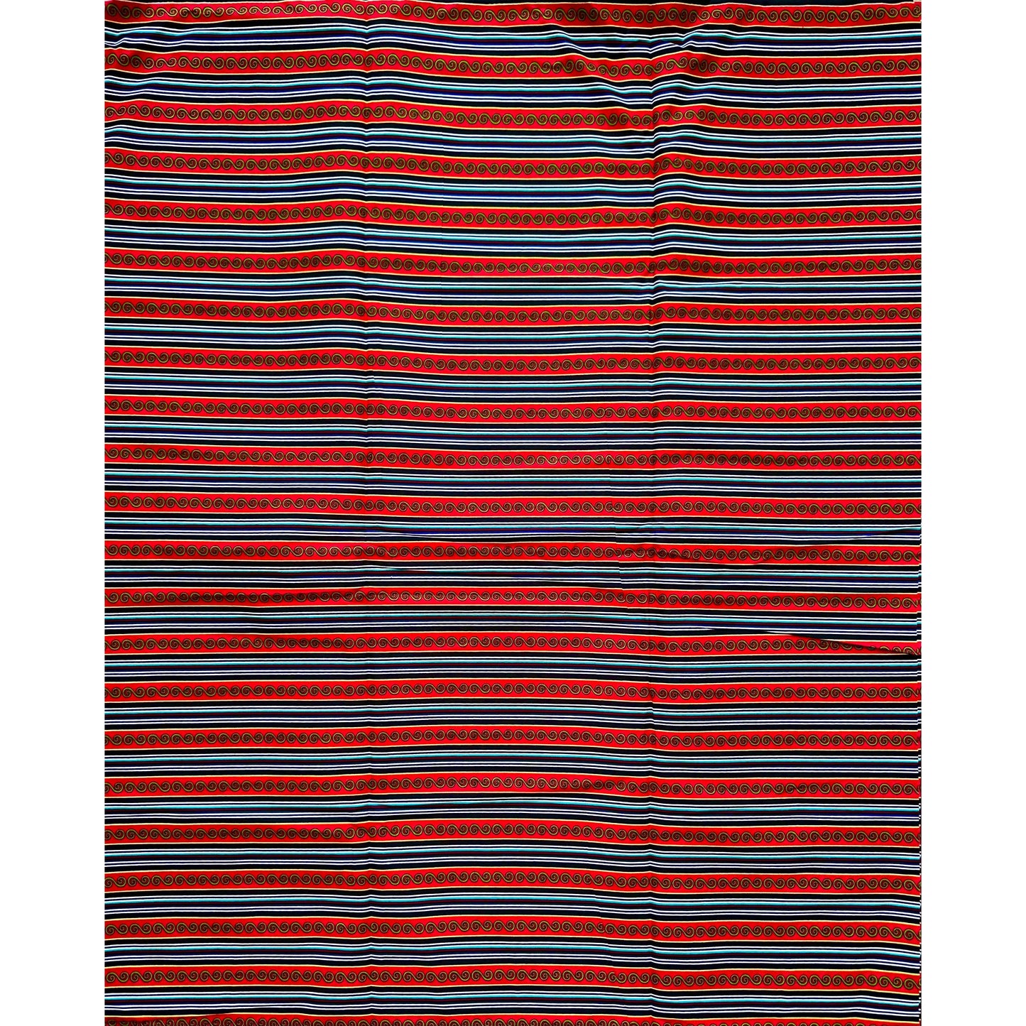 African Print Fabric/ Ankara - Red, Blue, Black 'Imran' Design, YARD or WHOLESALE