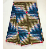 African Print Fabric/ Ankara - Blue, Green, Red 'Fortunate Son,’ YARD or WHOLESALE