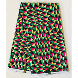 African Print Fabric/ Ankara - Pink, Green, Black, Shimmering Gold 'Chimama' Design, YARD or WHOLESALE