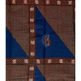 African Print Fabric/ Ankara - Blue, Brown "Hustle Chief", YARD or WHOLESALE