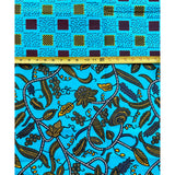 African Print Fabric/ Ankara - Blue, Red, Yellow 'Ivy Works' Design, YARD or WHOLESALE