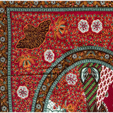 African Print Fabric/ Ankara - Dark Red, Brown, Green, White 'Nightingale’ Design, YARD or WHOLESALE
