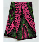 African Print Fabric/ Ankara - Pink, Green 'Aymaran' YARD or WHOLESALE
