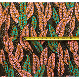 African Print Fabric/ Ankara - Pink, Turquoise, Brown 'Mari' Design, 5/6th Yard
