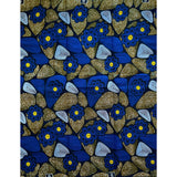 African Print Fabric/ Ankara - Blue, Yellow, Brown 'Felicia', YARD or WHOLESALE