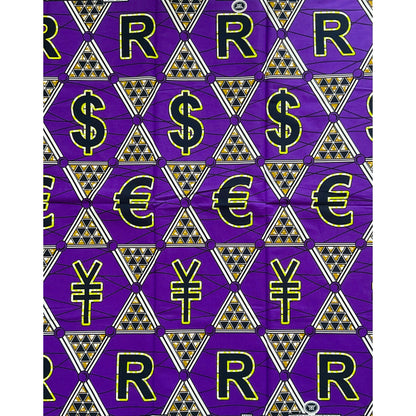 African Print Fabric/ Ankara - Purple, Brown, Green 'Forex Babe' Design, YARD or WHOLESALE