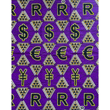 African Print Fabric/ Ankara - Purple, Brown, Green 'Forex Babe' Design, YARD or WHOLESALE