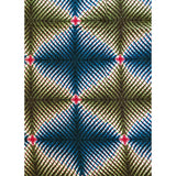 African Print Fabric/ Ankara - Blue, Green, Red 'Fortunate Son,’ YARD or WHOLESALE