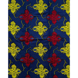 African Print Fabric/ Ankara - Blue, Yellow, Red 'Seboni Flora' Design, YARD or WHOLESALE