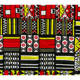 African Print Fabric/ Ankara - Red, Black, Yellow, White 'Eazzy' Design, YARD or WHOLESALE